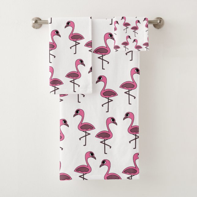 Conjunto De Toalhas Flamingos Rosa Verão Tropical (Insitu)