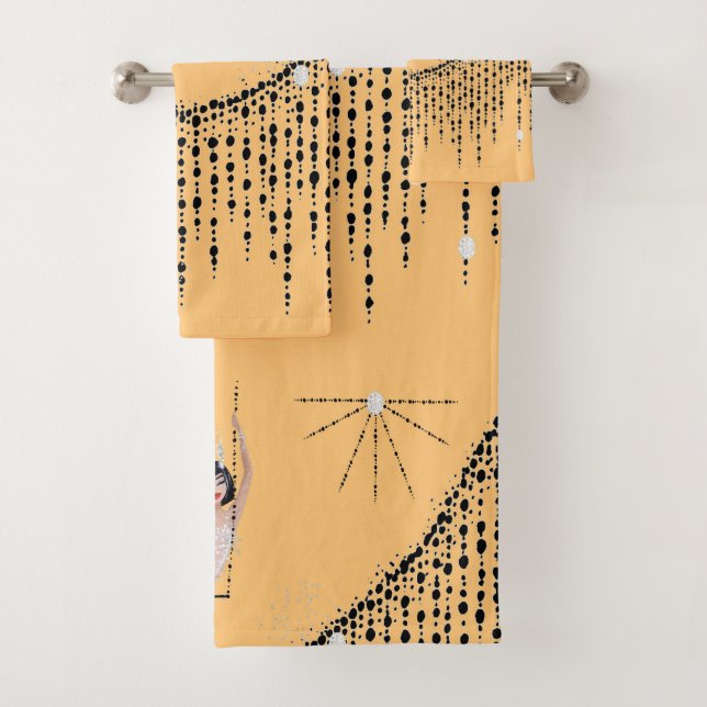 Conjunto De Toalhas Flapper Girl no Swing Bath Toel Set (Insitu)