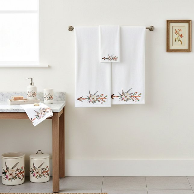 Conjunto De Toalhas Flecha floral aquarela (Criador carregado)
