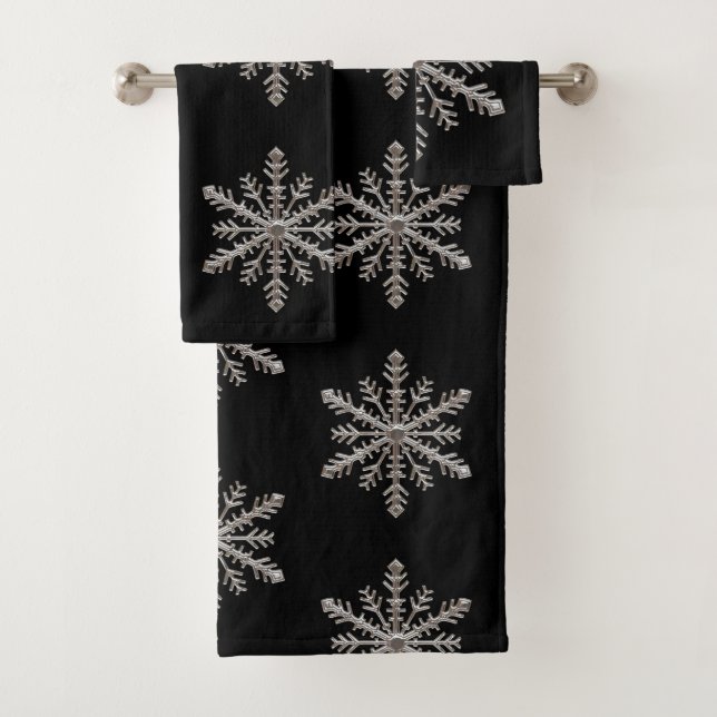 Conjunto De Toalhas Floco de Neve - Preto (Insitu)