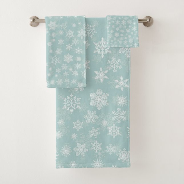 Conjunto De Toalhas Flocos de neve de feriado Feliz Natal (Insitu)