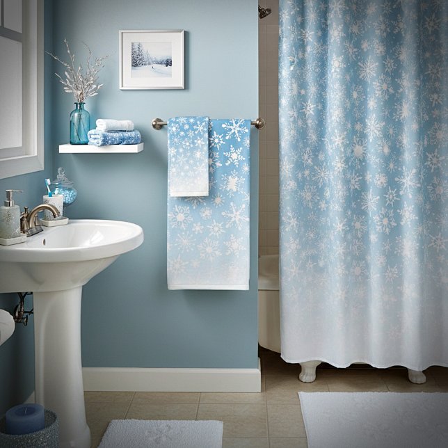 Conjunto De Toalhas Flocos de neve de gradiente azul (Criador carregado)