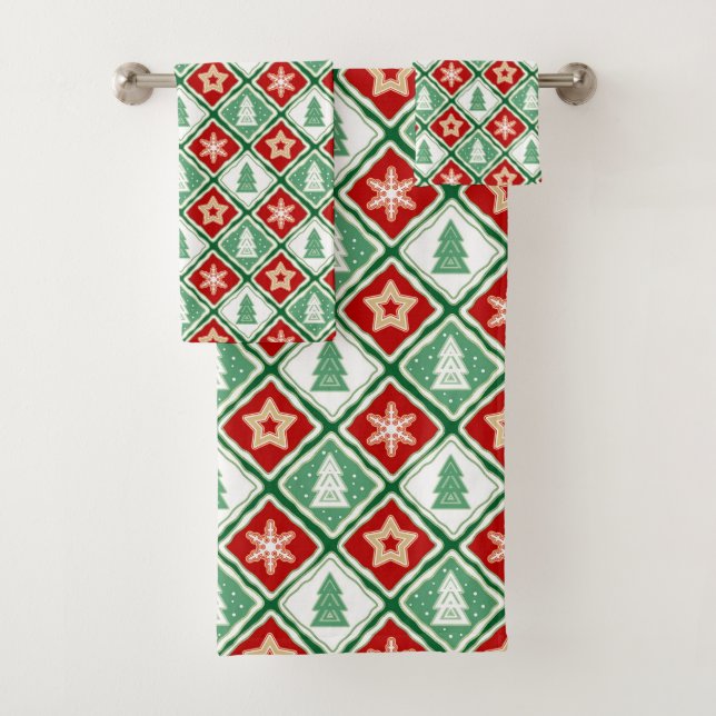Conjunto De Toalhas Flocos de neve de Natal e árvores de Natal Napkins (Insitu)