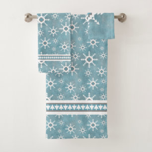 Conjunto De Toalhas Flocos de neve do inverno do sudoeste