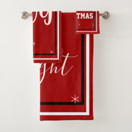 Conjunto De Toalhas Flocos de neve do Natal Preto Branco Vermelho