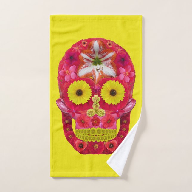 Conjunto De Toalhas Flor - Caveira 6 (Toalha de mão)