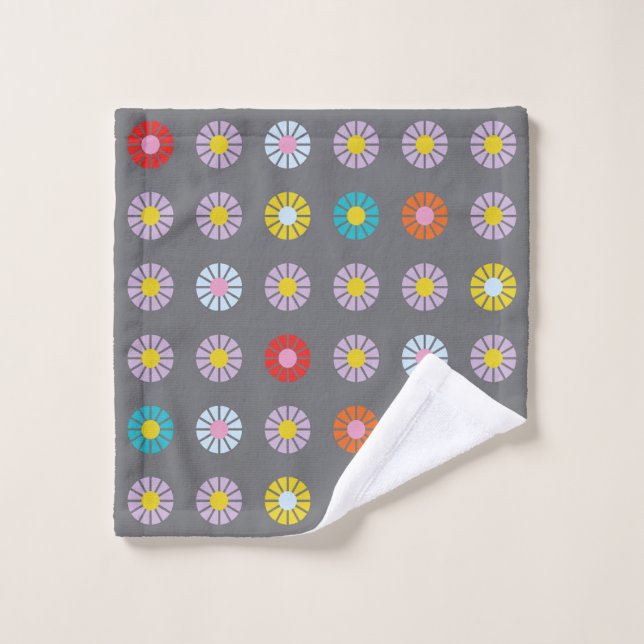 Conjunto De Toalhas Flor Colorida Retroativa (Pano de lavar)