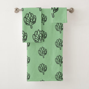 Conjunto De Toalhas Flor comestível vegetal das alcachofras da