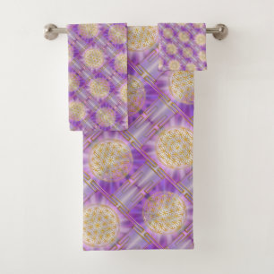 Conjunto De Toalhas FLOR DA VIDA - Padrão uniforme de Yantra