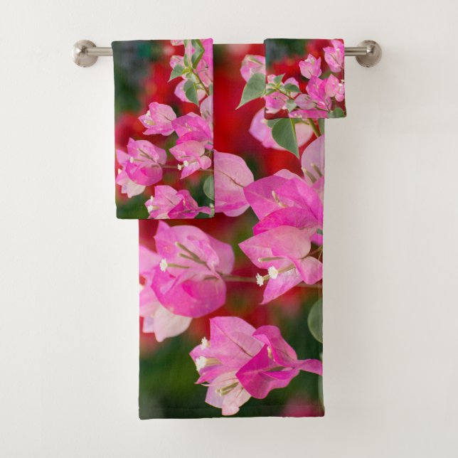 Conjunto De Toalhas flor de Bougainvillea rosa  (Insitu)