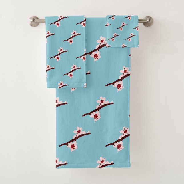 Conjunto De Toalhas Flor De Cereja, Sakura, Padrão Floral Rosa (Insitu)