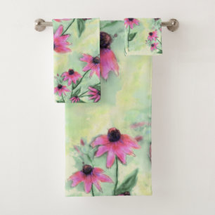 Conjunto De Toalhas Flor de Cone Roxo