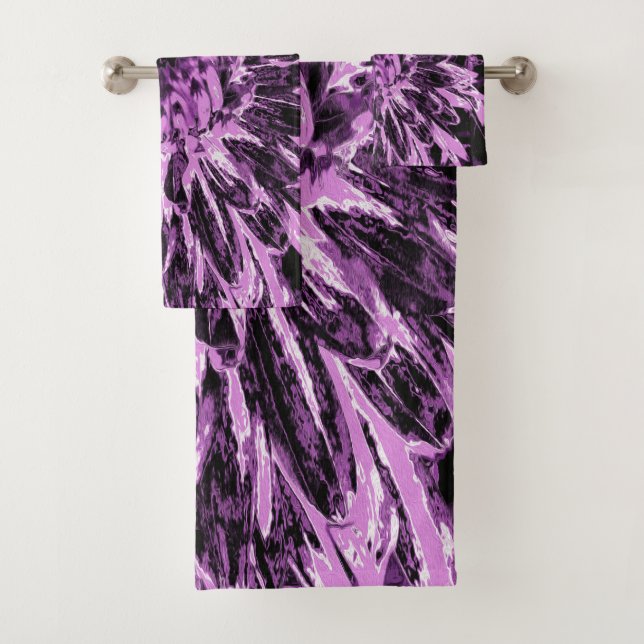 Conjunto De Toalhas Flor de Dália Preta e Rosa (Insitu)