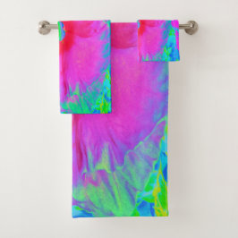 Conjunto De Toalhas Flor de Hibisco Vermelho, Rosa Psicodélico