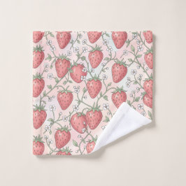 Conjunto De Toalhas  Flor de Morango Pastel
