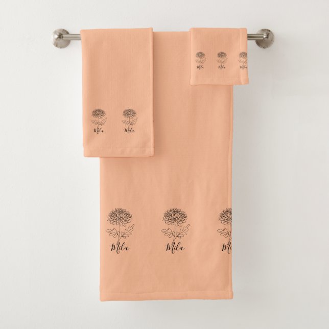 Conjunto De Toalhas Flor de Nascimento Personalizada de Crisântemo de  (Insitu)