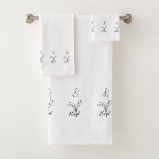 Conjunto De Toalhas Flor de Nascimento Personalizado do Baixo Neve de