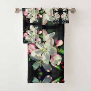 Conjunto De Toalhas Flor de Primavera de Caranguejo bonito Brilha Abst
