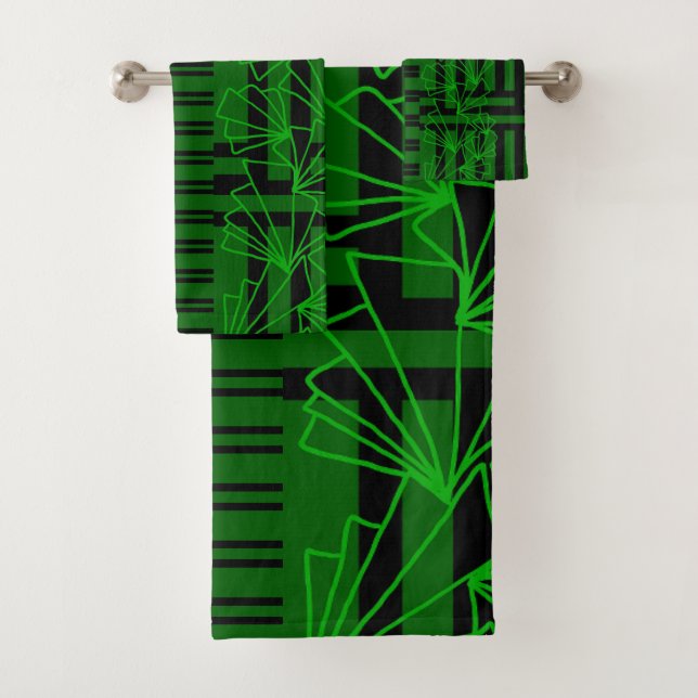 Conjunto De Toalhas Flor de rabo verde do Mar Negro listrado (Insitu)