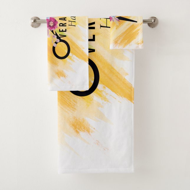 Conjunto De Toalhas Flor de Salão Dourado Stylist & Beauty Salon (Insitu)