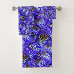 Conjunto De Toalhas Flor Íris Roxo/Inclinado/Com Teles /