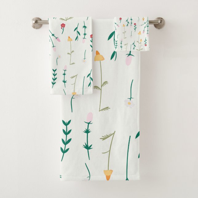 Conjunto De Toalhas Flor Patterno Primavera Floral (Insitu)