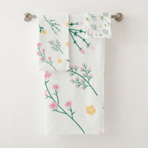 Conjunto De Toalhas Flor Patterno Primavera Floral