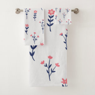 Conjunto De Toalhas Flor Patterno Primavera Floral