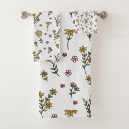 Conjunto De Toalhas Flor Patterno Primavera Floral