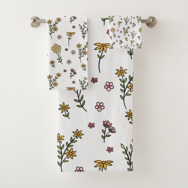 Conjunto De Toalhas Flor Patterno Primavera Floral (Insitu)