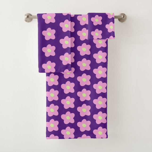 Conjunto De Toalhas Flor Roxo (Insitu)