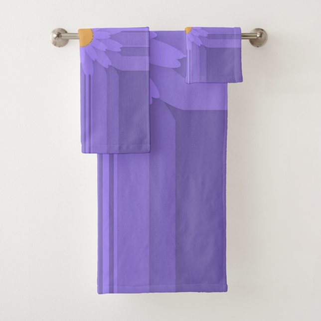 Conjunto De Toalhas Flor Simples Roxa na Cruz Moderna (Insitu)