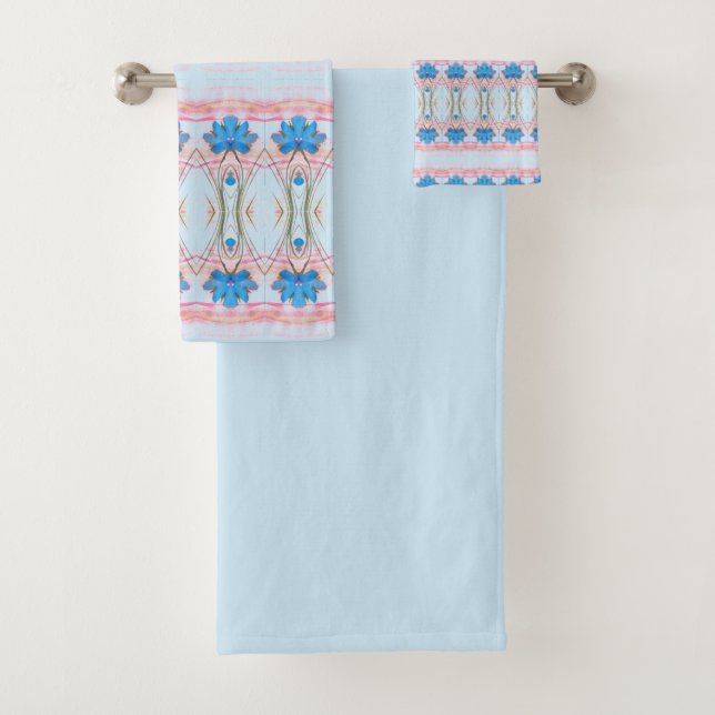 Conjunto De Toalhas Florais Azuis Icy Mais Bonito (Insitu)