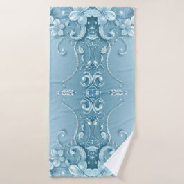 Conjunto de Toalhas Florais Decorativas Azuis