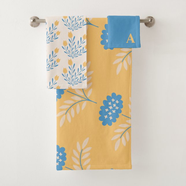 Conjunto de Toalhas Florais Monogramadas (Insitu)