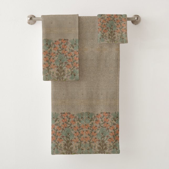 Conjunto de Toalhas Florais Turcas Vintage (Insitu)