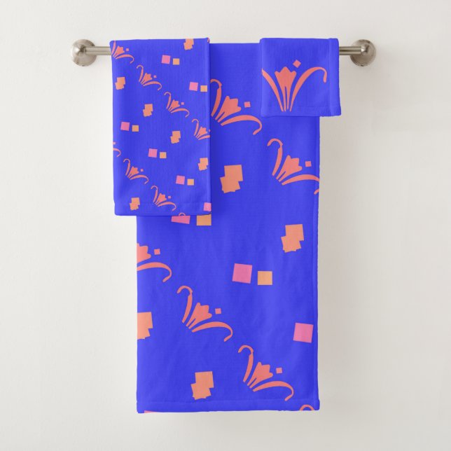 Conjunto De Toalhas Floral 3 Elétrico Azul (Insitu)