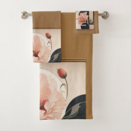 Conjunto De Toalhas "Floral Abstrato"