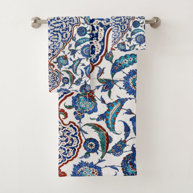 Conjunto De Toalhas Floral Antigo Otomano Iznik (Insitu)