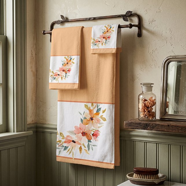 Conjunto De Toalhas Floral aquarela de outono  (Criador carregado)