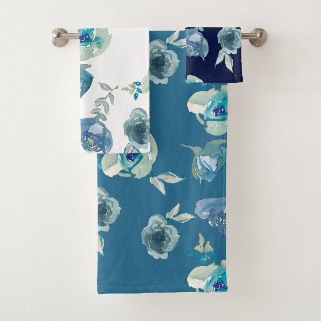 Conjunto de Toalhas Floral Azul (Insitu)