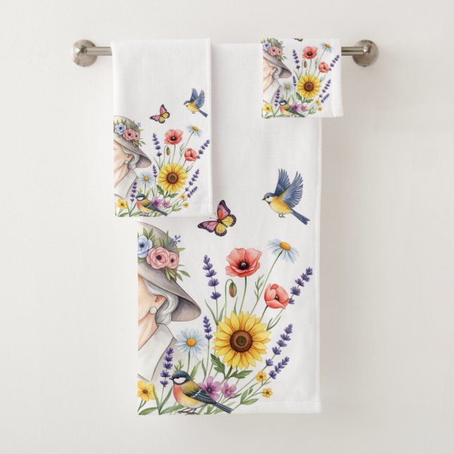 Conjunto De Toalhas Floral Bath Towel, da vovó (Insitu)