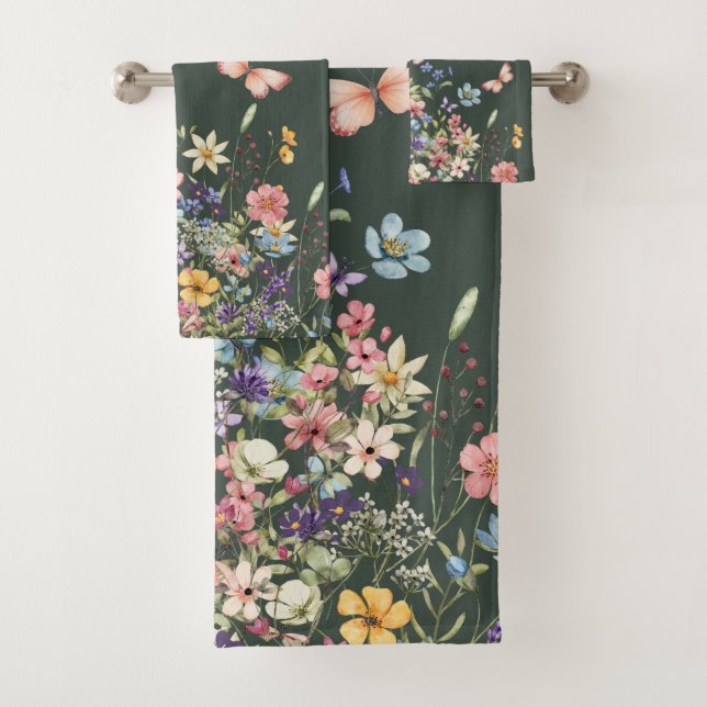 Conjunto De Toalhas Floral Botânico Verde (Insitu)