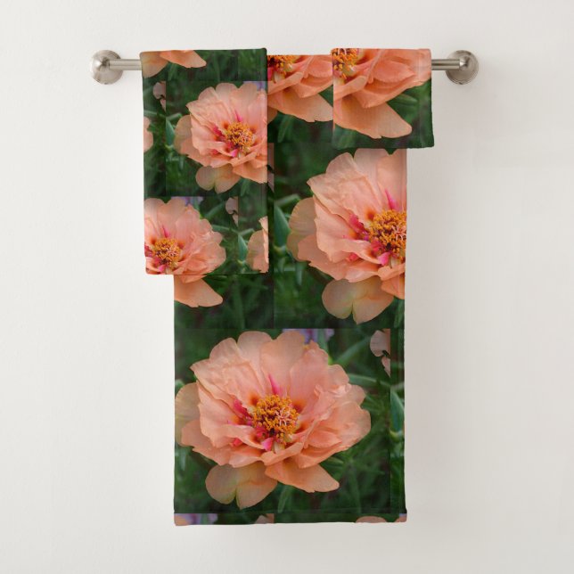 Conjunto De Toalhas Floral cor-de-rosa-pêssego (Insitu)