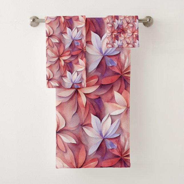 Conjunto De Toalhas Floral de Aquarela Elegante (Insitu)