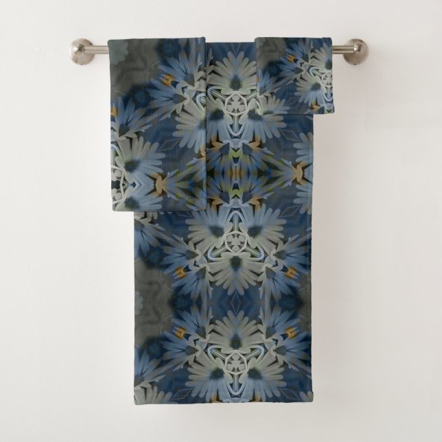 Conjunto De Toalhas Floral de Margarida Azul Antiquado (Insitu)