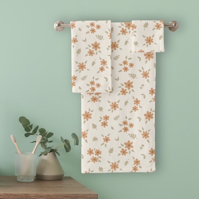 Conjunto De Toalhas Floral Delicado Boho Casa de Campo Beige (Criador carregado)