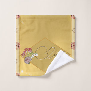 Conjunto De Toalhas Floral Dourado com nome