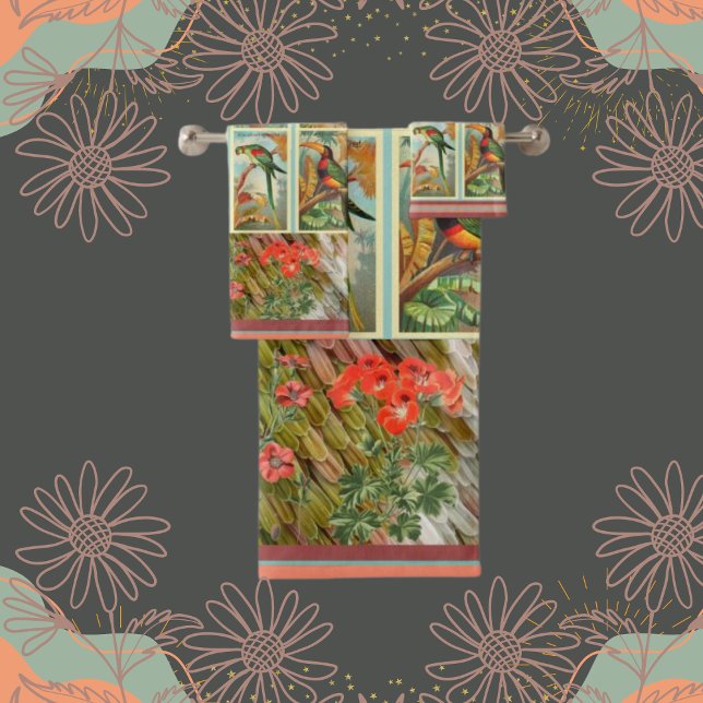 Conjunto De Toalhas Floral e Aves (Criador carregado)