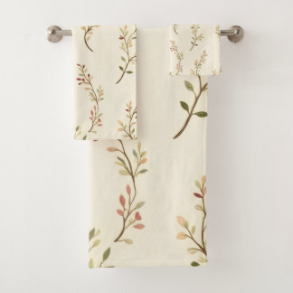 Conjunto De Toalhas Floral Elegante Em Cores De Outono
